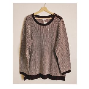 Charter Club Contrast Accent Sweater Sz 3x Black⚡️⚡️⚡️